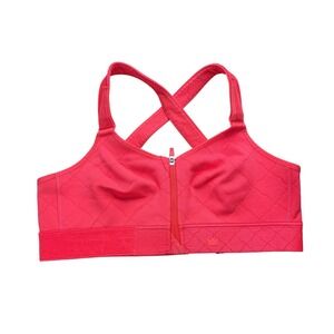 SHEFIT Flex Sports Bra Women 1Luxe Orange Pink Zip Front High Impact Adjustable